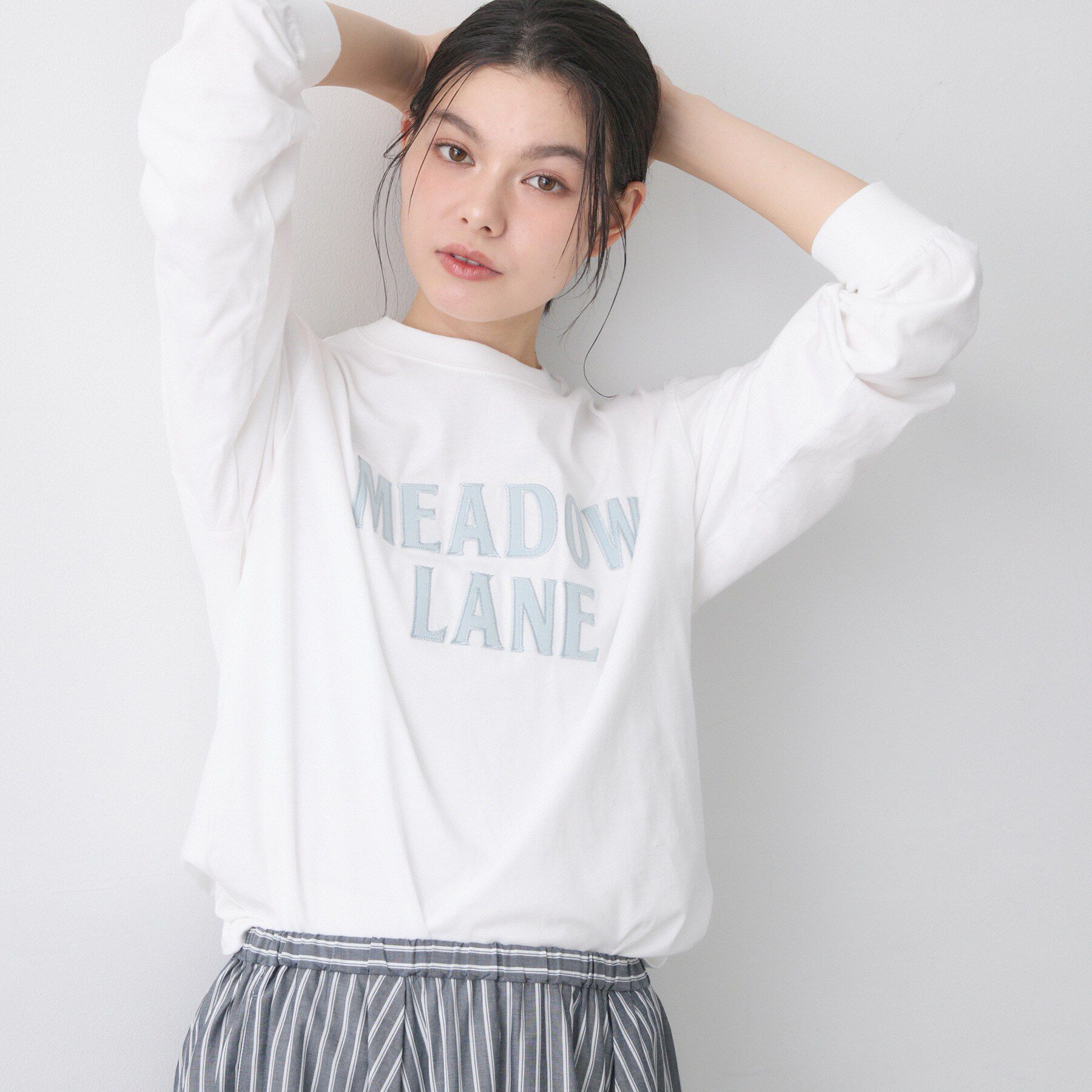 Dessin「【洗える】コットンロゴロングTシャツ」|Tシャツ・カットソー|