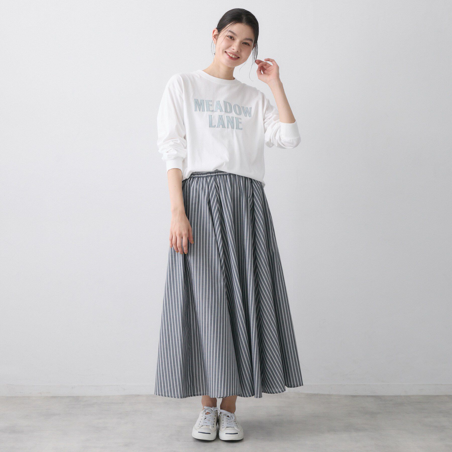 Dessin「【洗える】コットンロゴロングTシャツ」|Tシャツ・カットソー|