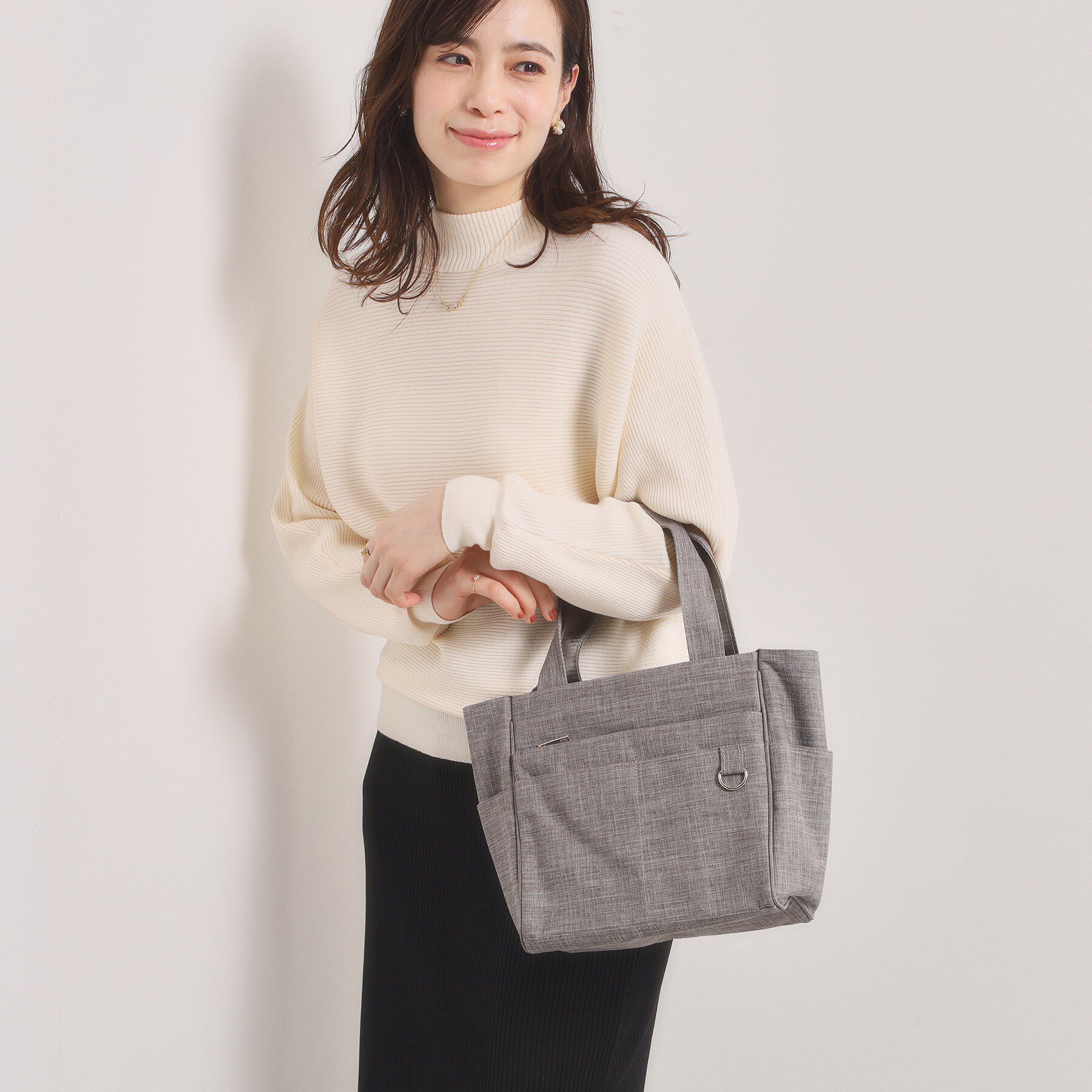 ITS&rsquo;DEMO「【13ポケット】杢調2WAYトート」|トートバッグ|