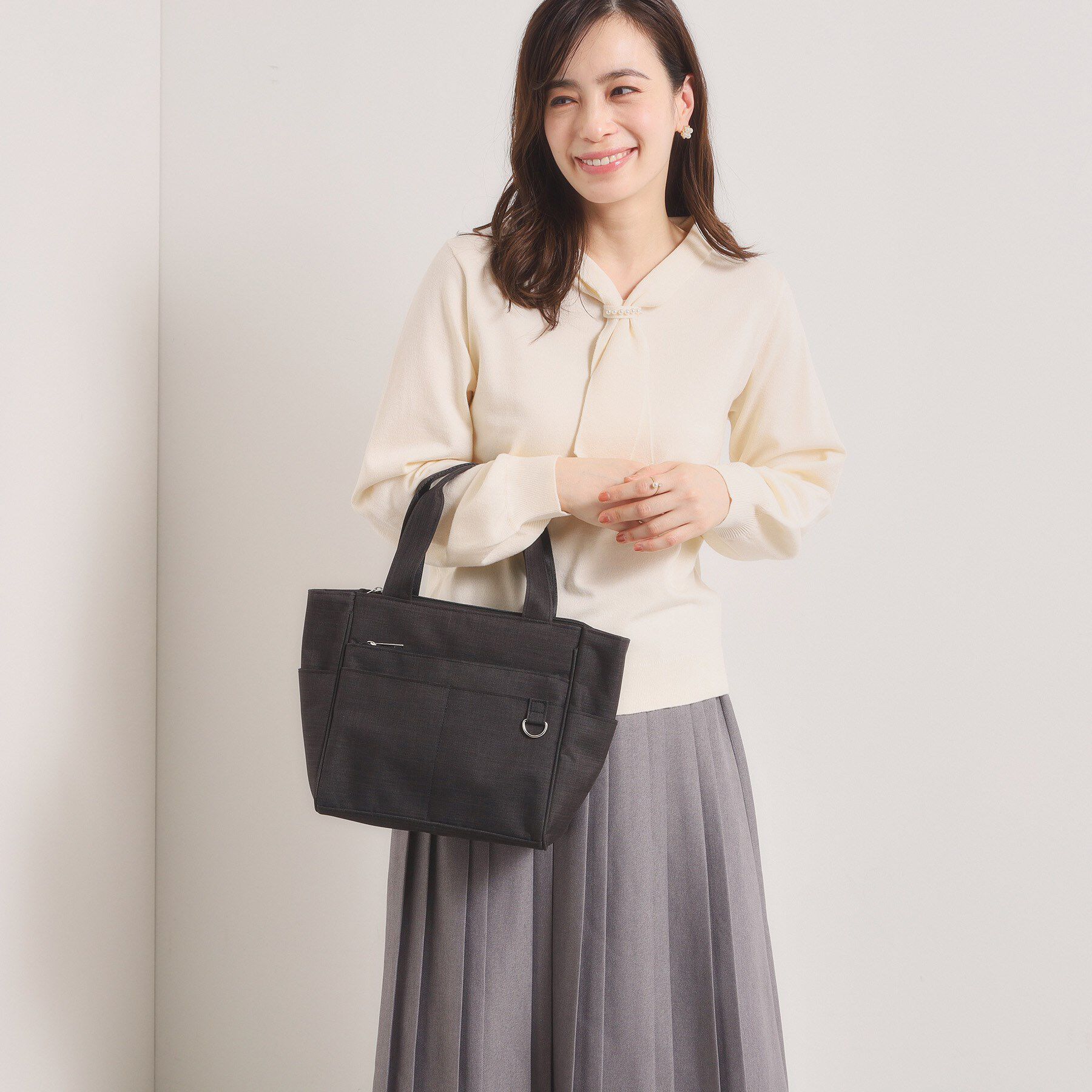 ITS&rsquo;DEMO「【13ポケット】杢調2WAYトート」|トートバッグ|