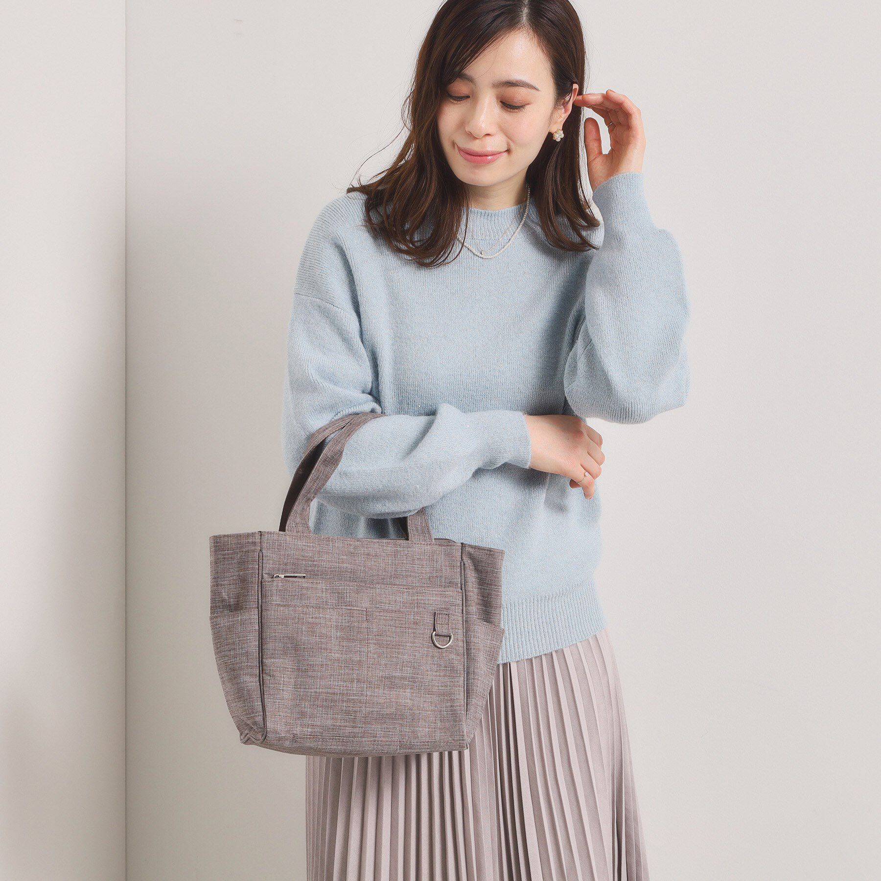 ITS&rsquo;DEMO「【13ポケット】杢調2WAYトート」|トートバッグ|