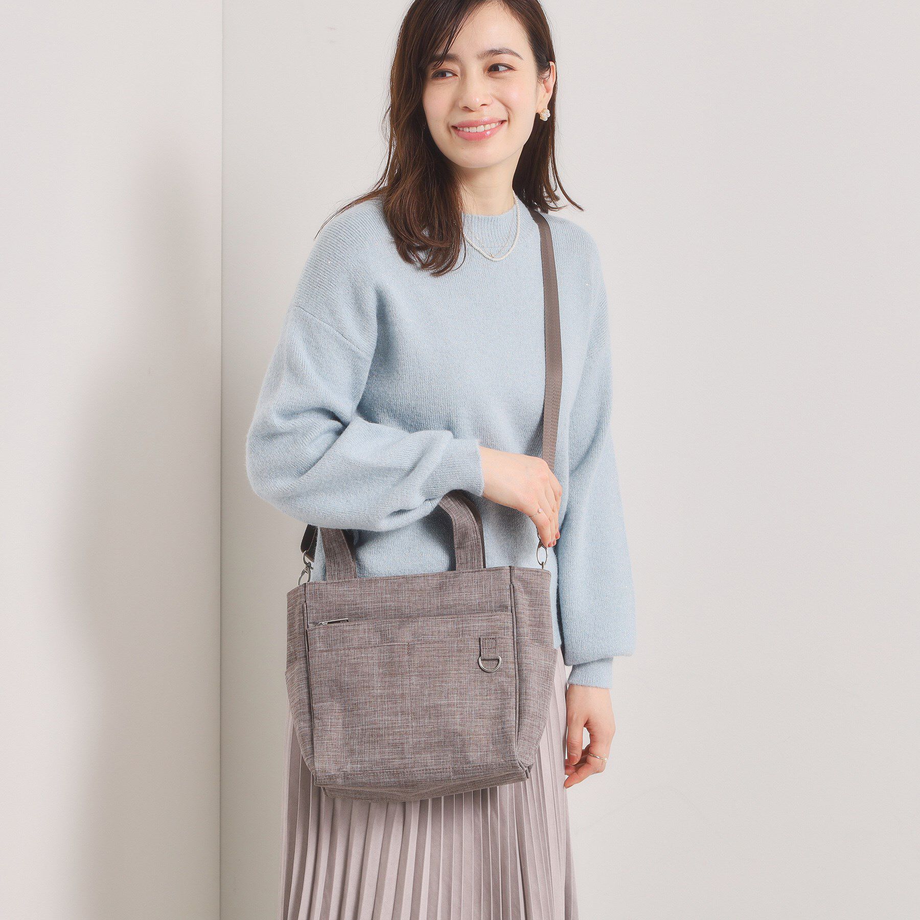 ITS&rsquo;DEMO「【13ポケット】杢調2WAYトート」|トートバッグ|