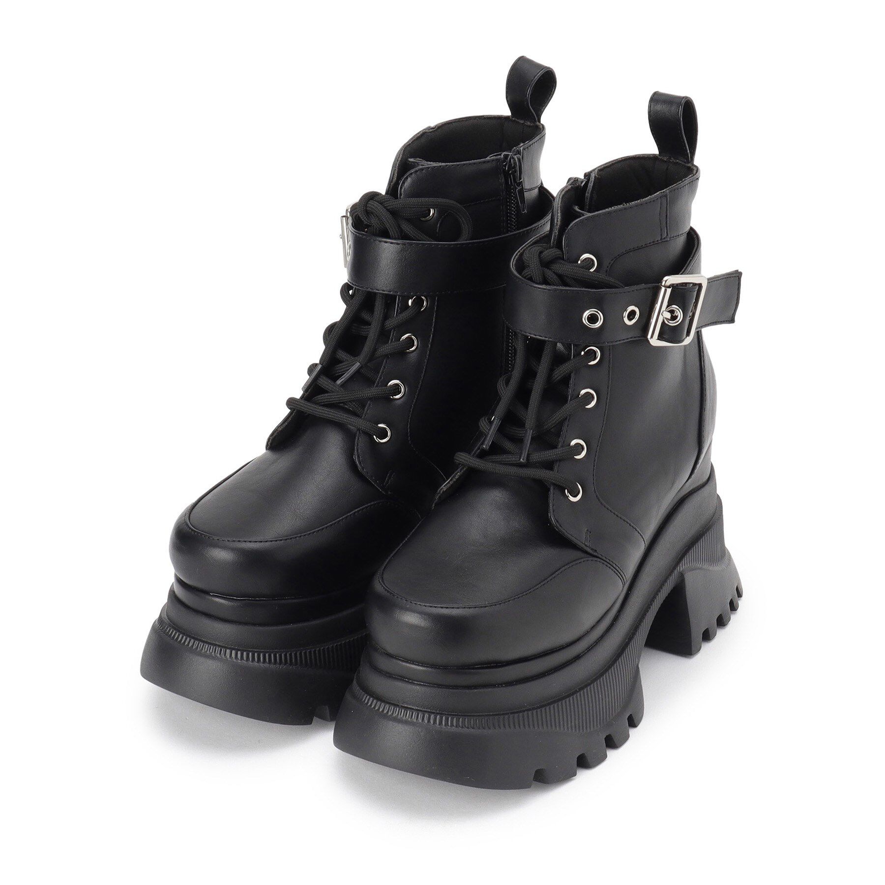 ESPERANZA「レースアップバックル厚底ブーツ」|ショートブーツ|