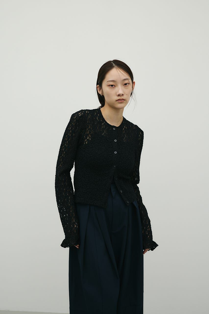 STYLEMIXER「タックショルダーレースカーデ」|Tシャツ・カットソー|BLK