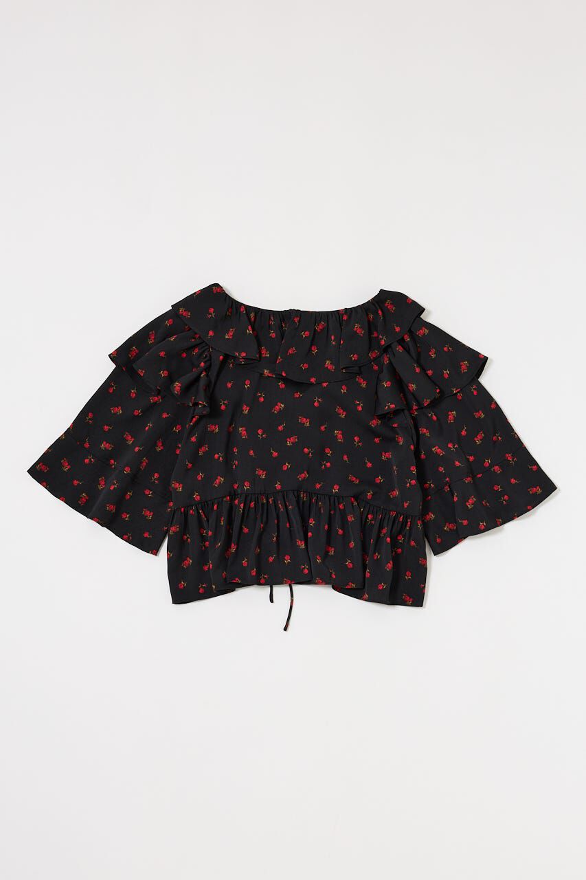 MOUSSY「FLOWER PATTERN フリルトップス」|シャツ・ブラウス|