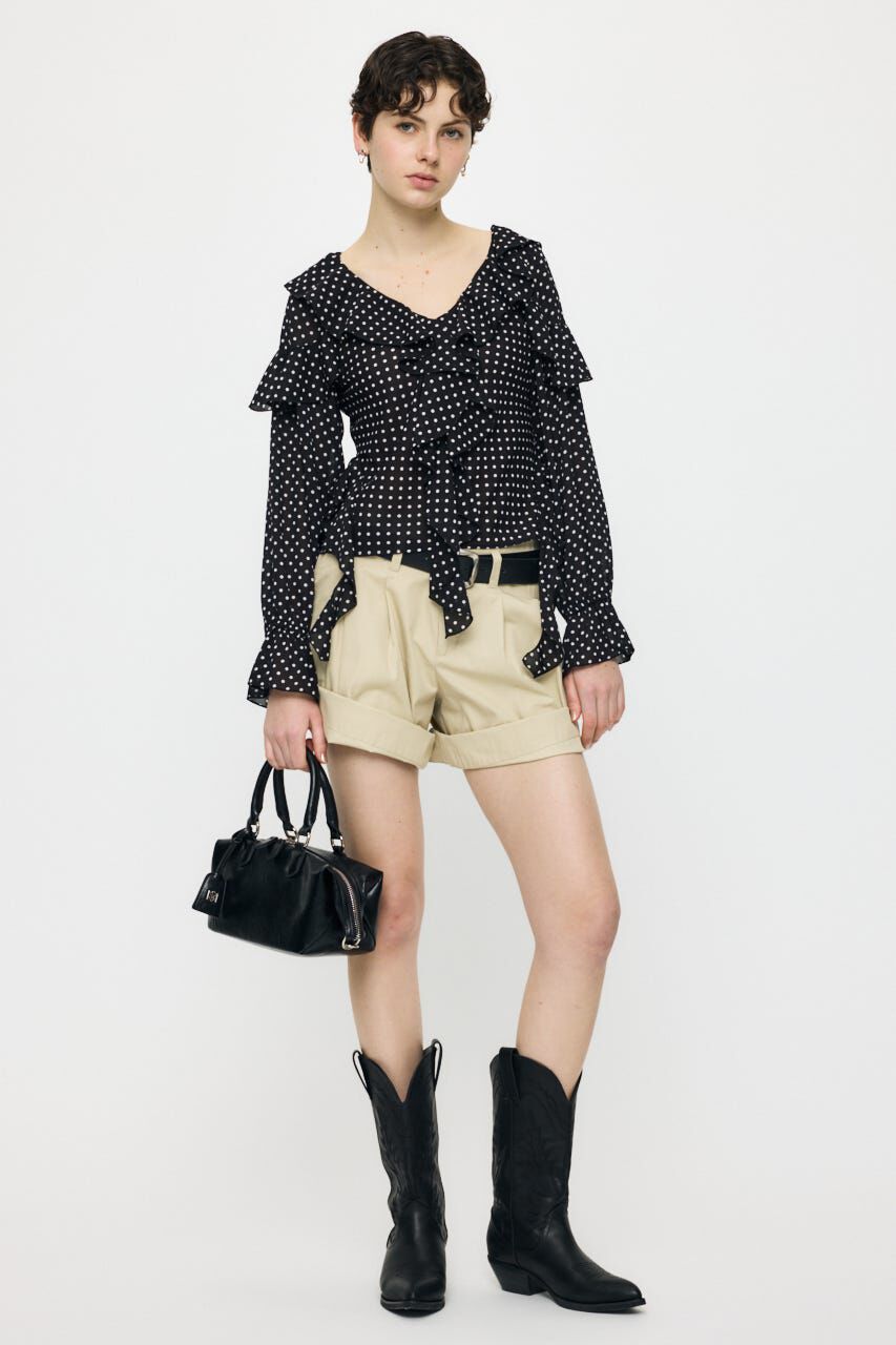 MOUSSY「CHIFFON RUFFLE  ブラウス」|シャツ・ブラウス|