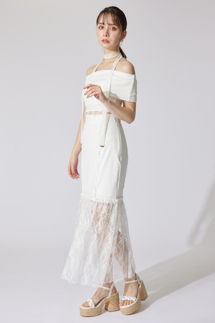rienda「レースコンビオフショルカットワンピース」|ワンピース|