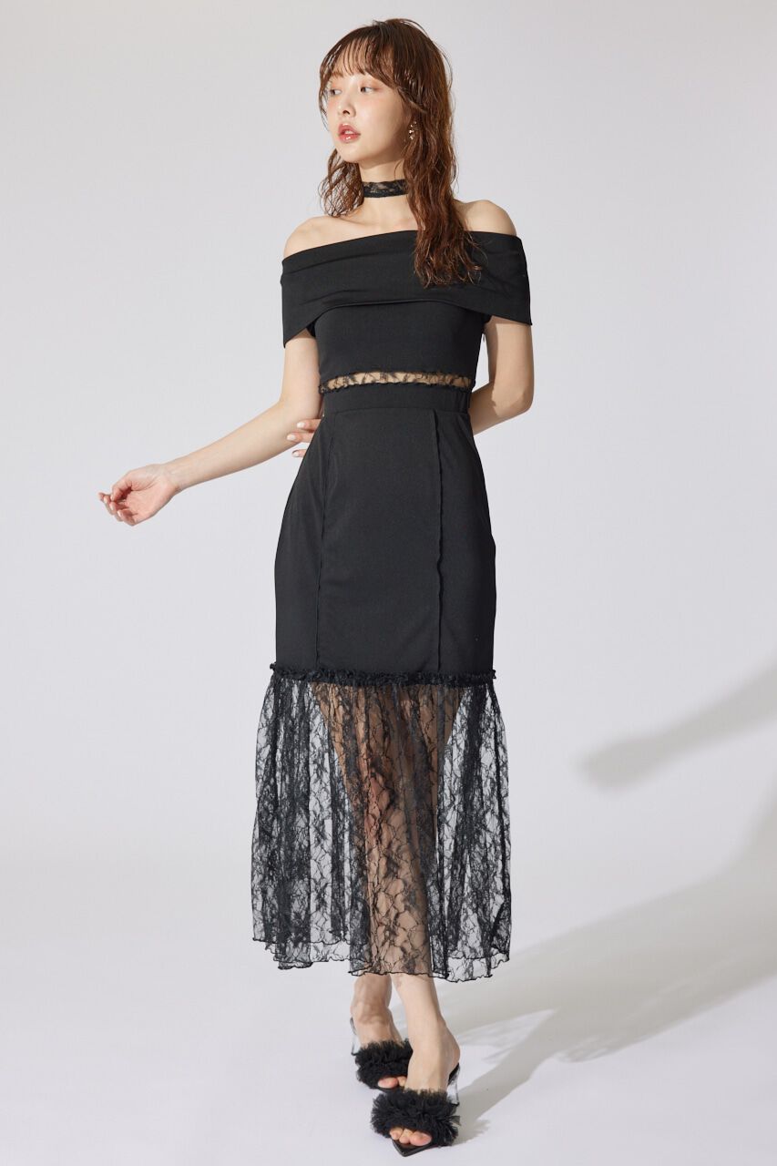 rienda「レースコンビオフショルカットワンピース」|ワンピース|