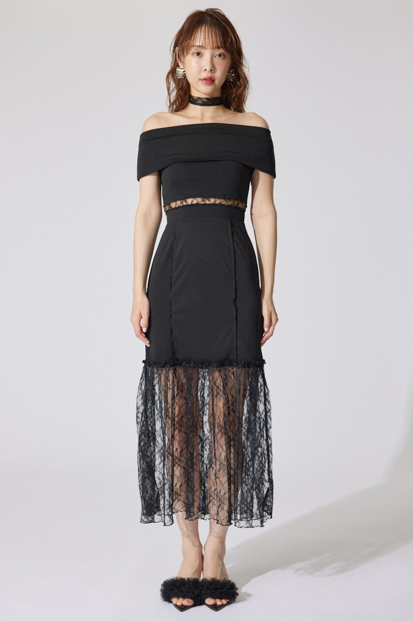 rienda「レースコンビオフショルカットワンピース」|ワンピース|