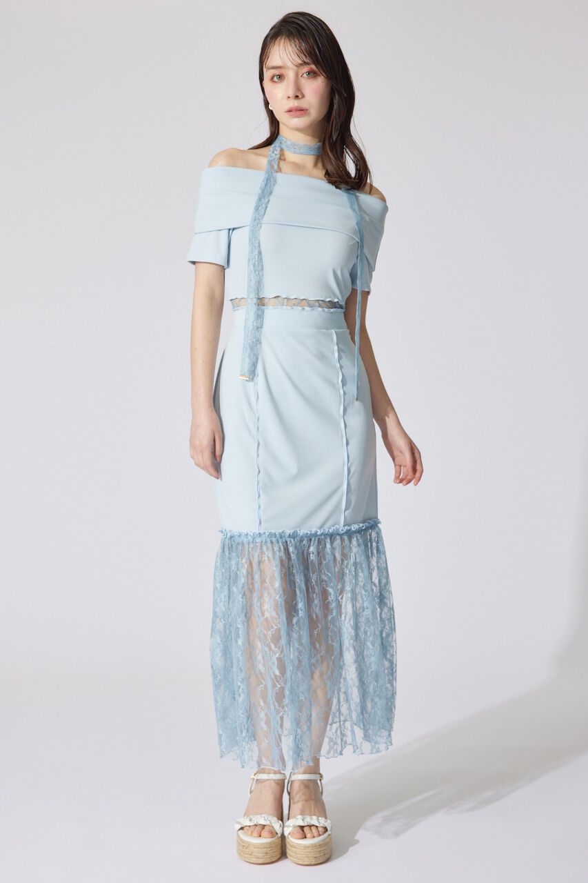 rienda「レースコンビオフショルカットワンピース」|ワンピース|BLU