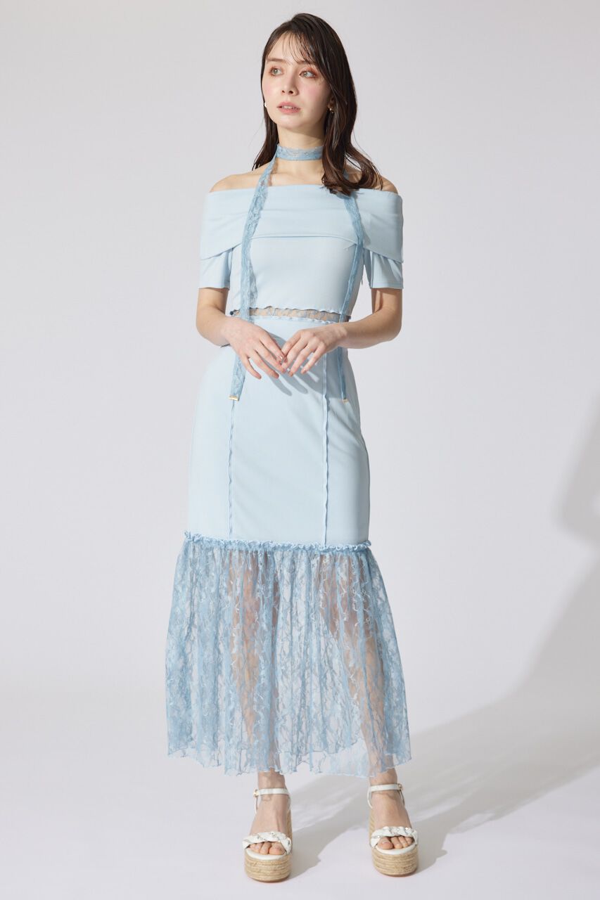 rienda「レースコンビオフショルカットワンピース」|ワンピース|