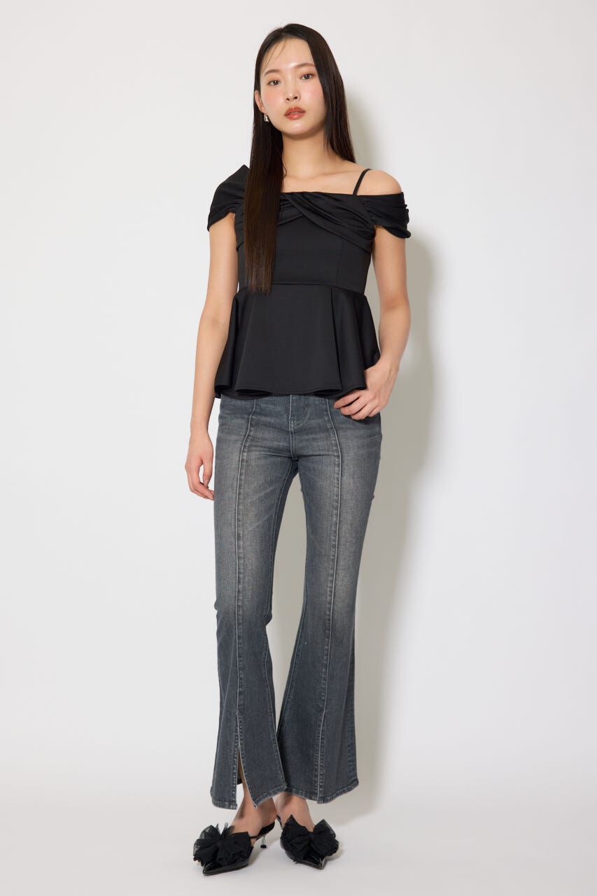 rienda「ワンショルペプラムカットトップス」|Tシャツ・カットソー|