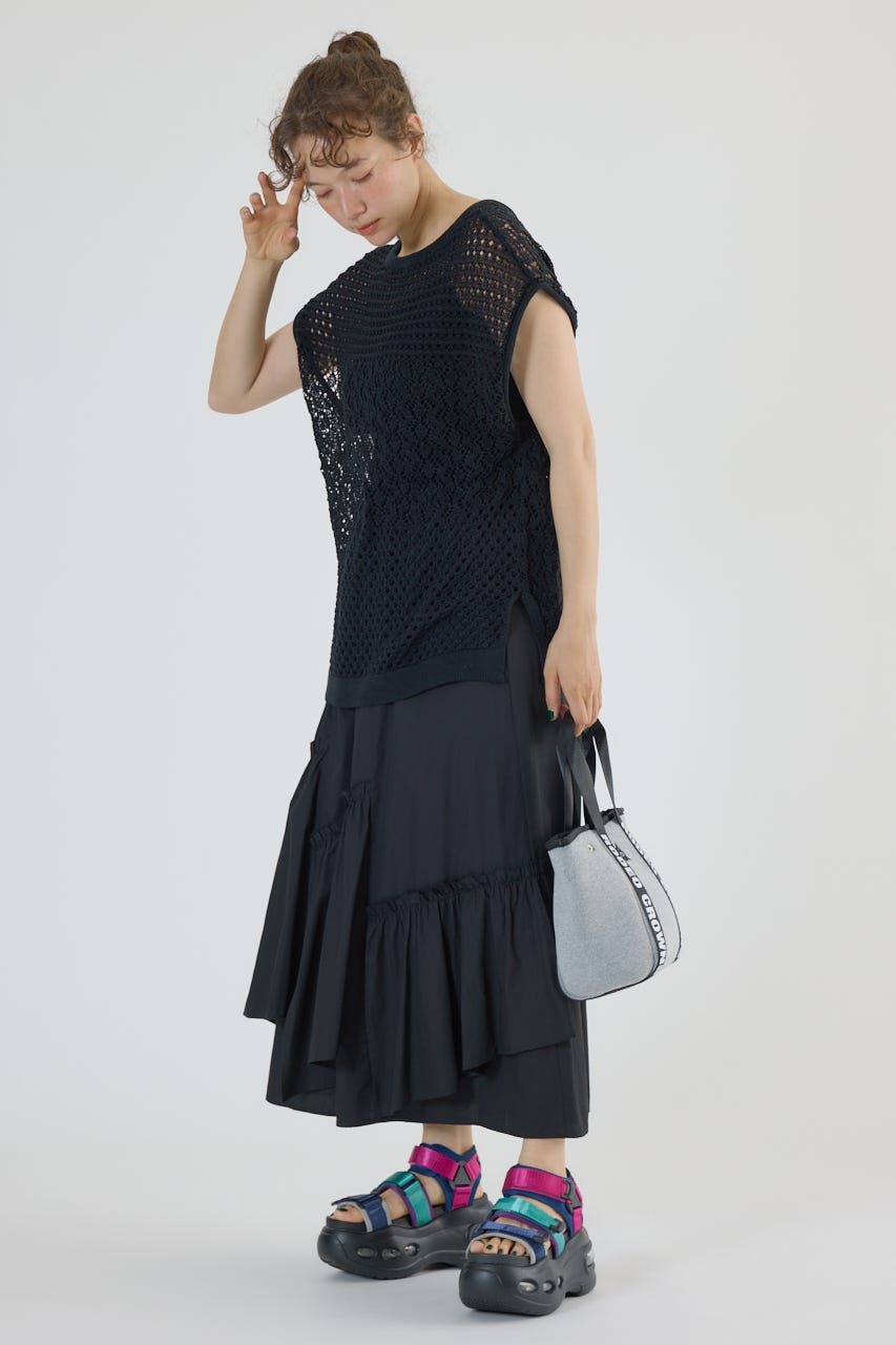 RODEO CROWNS「2WAY パッチワークニットベスト」|タンクトップ|