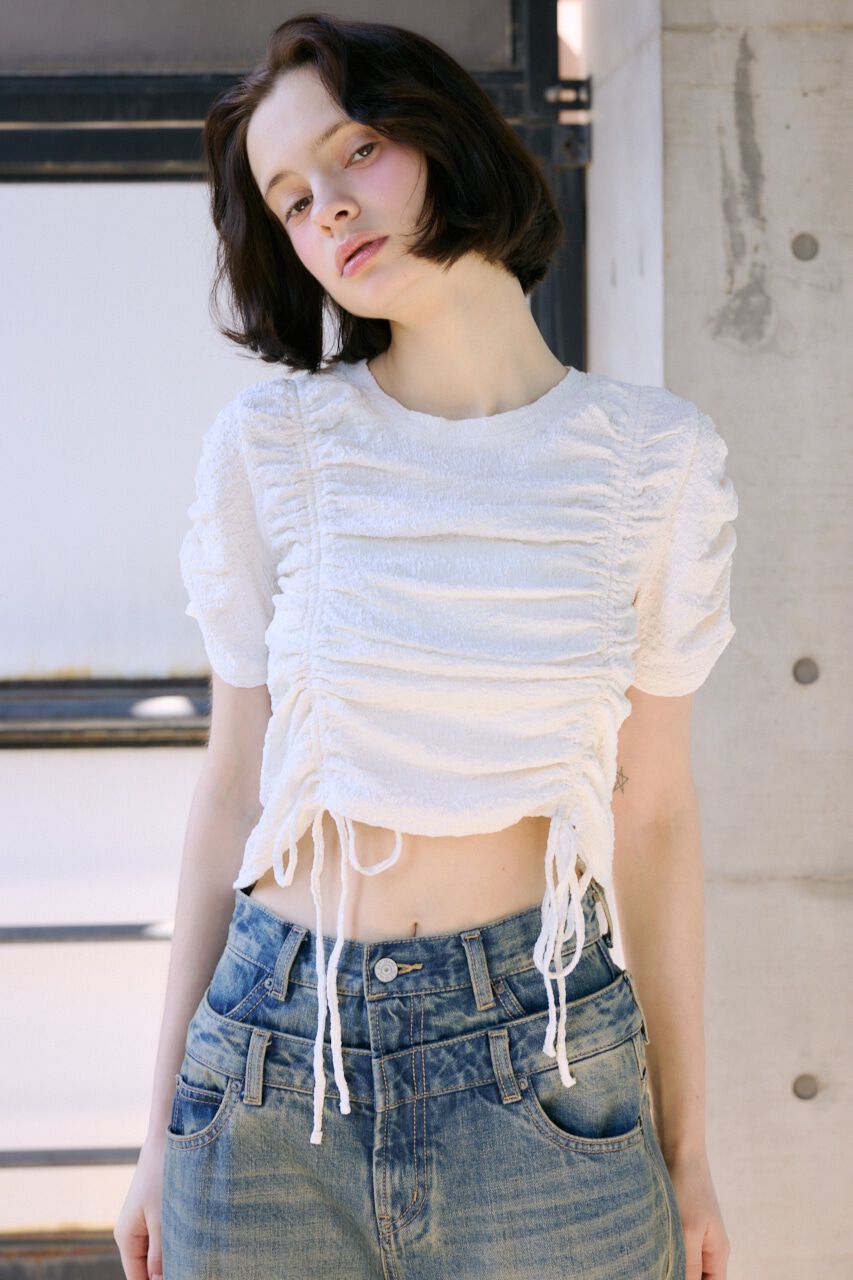 SLY「SHIRRING CUT トップス」|Tシャツ・カットソー|