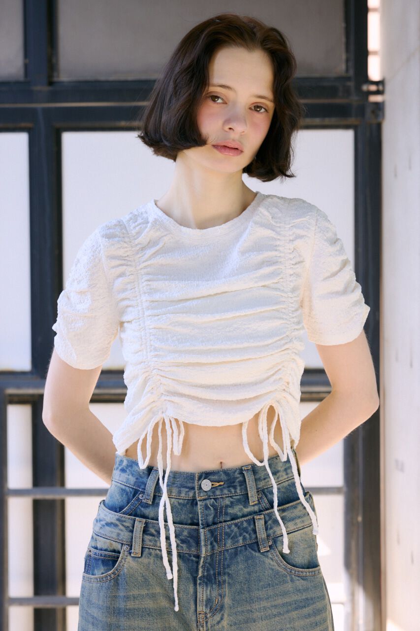 SLY「SHIRRING CUT トップス」|Tシャツ・カットソー|