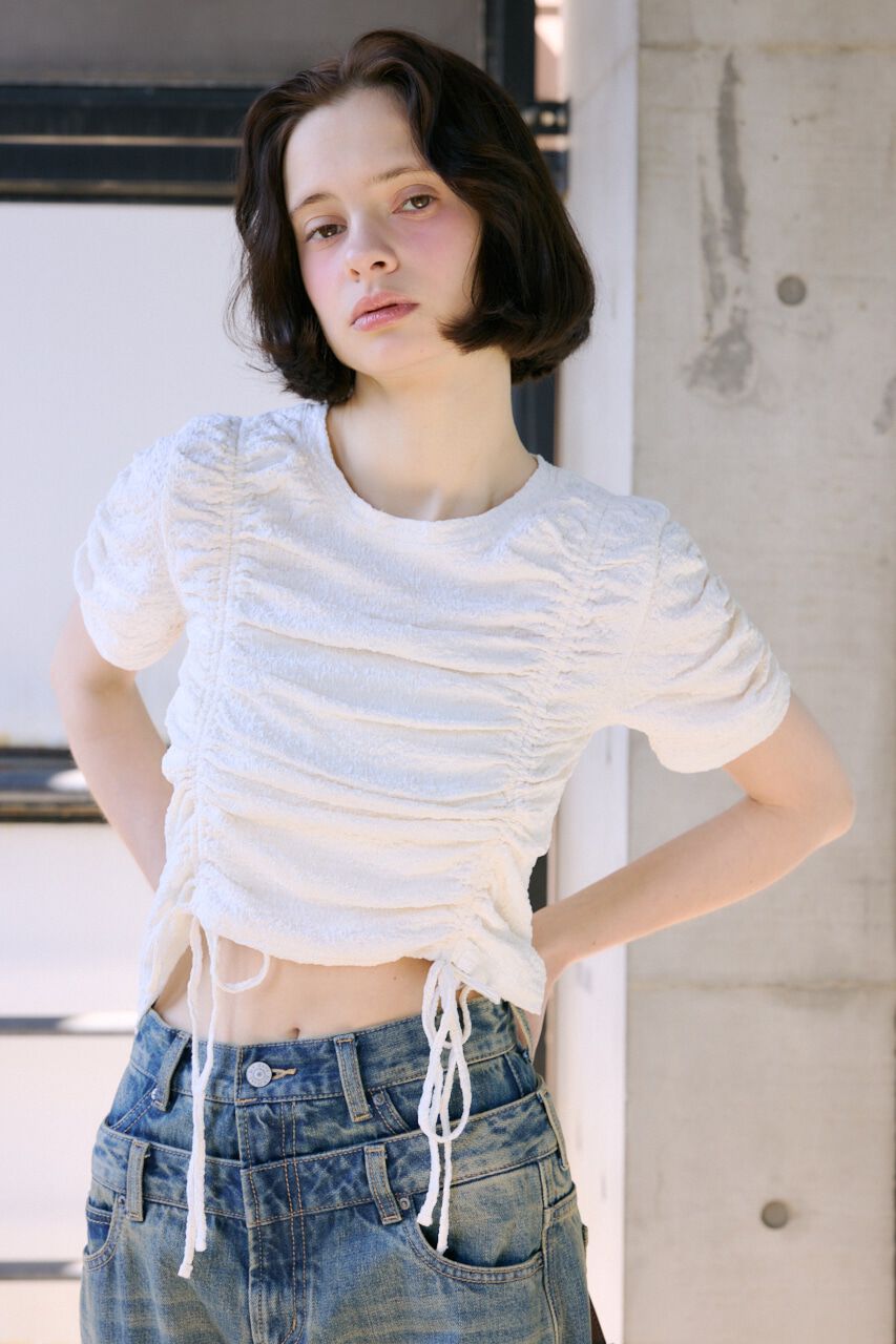 SLY「SHIRRING CUT トップス」|Tシャツ・カットソー|