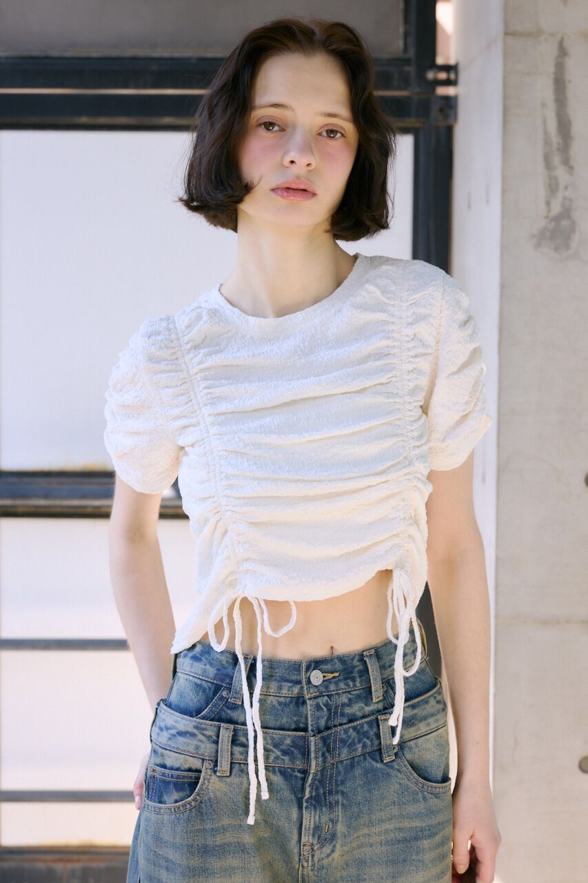 SLY「SHIRRING CUT トップス」|Tシャツ・カットソー|