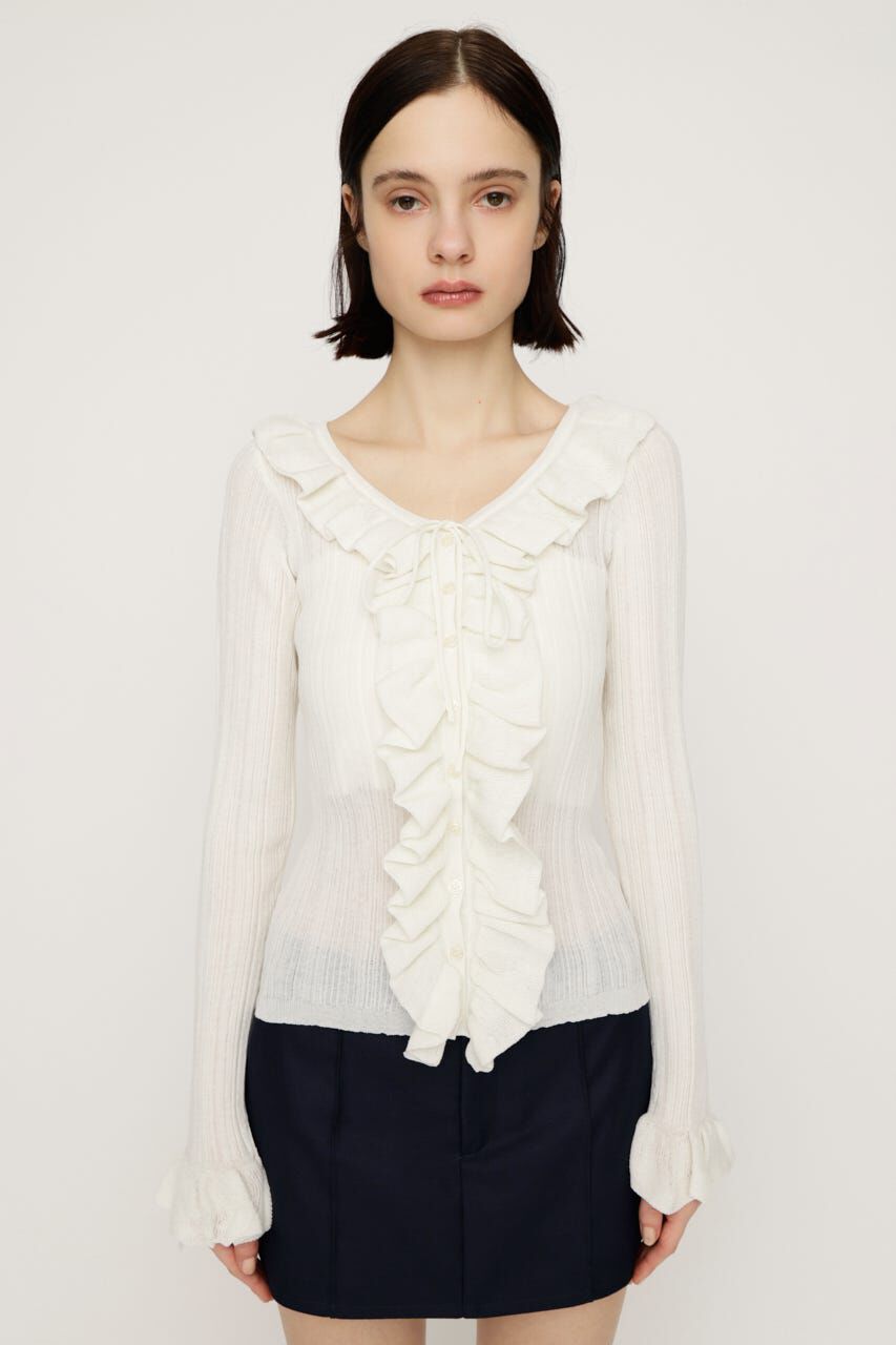 SLY「FRONT FRILL KNIT トップス」|ニット・セーター|