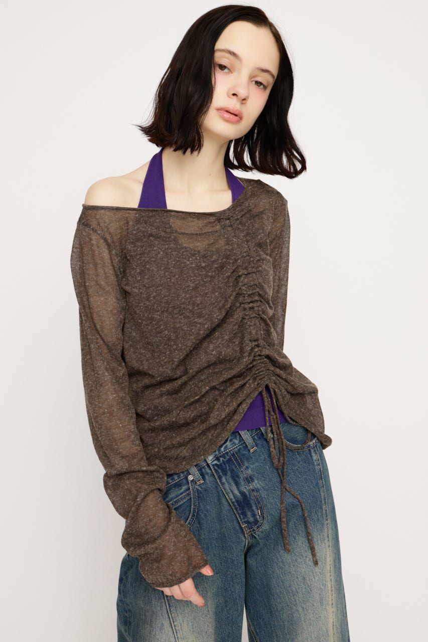 SLY「SHEER KNIT トップス」|ニット・セーター|BRN
