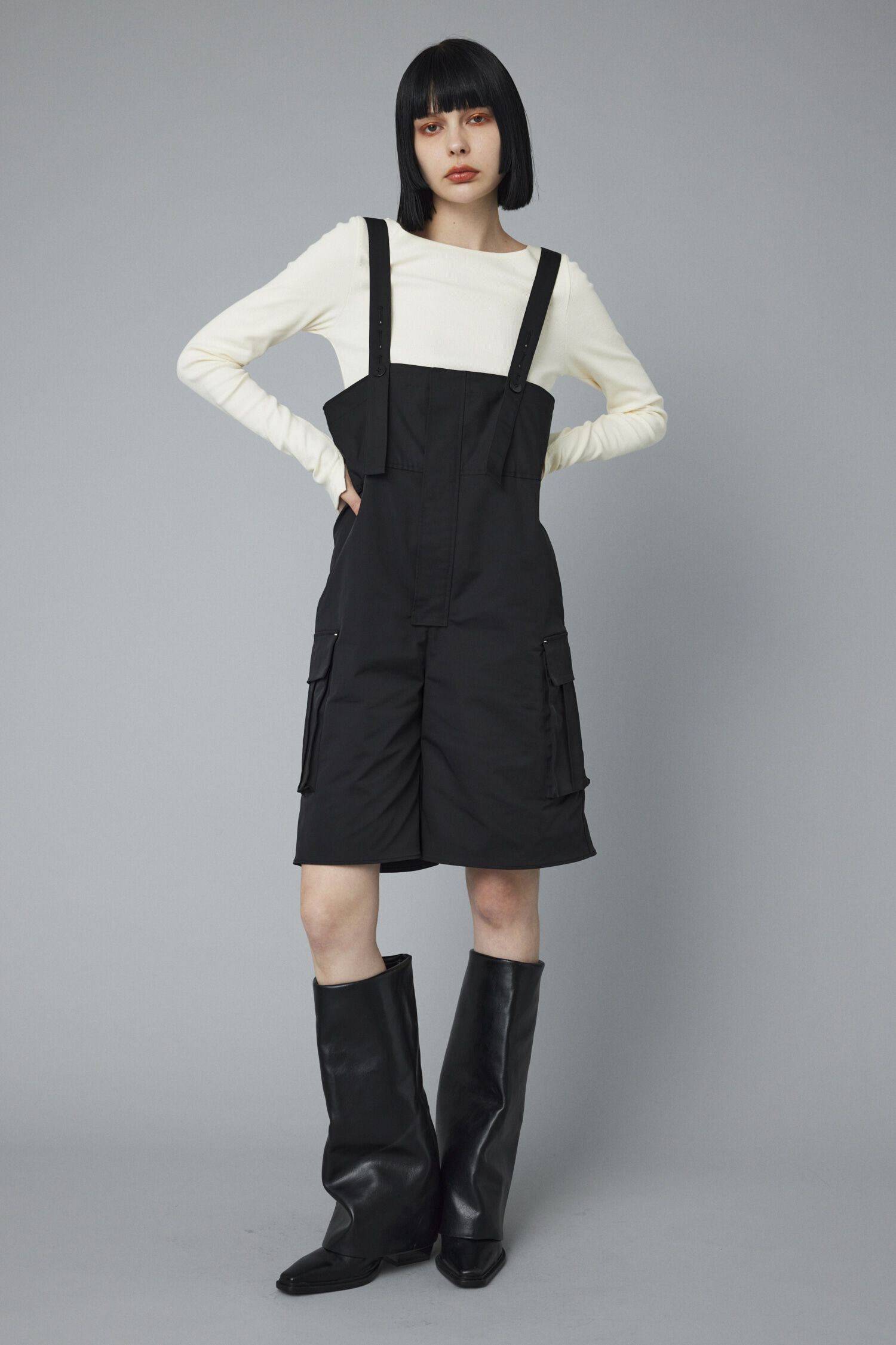 HeRIN.CYE「Suspender half pants」|その他|BLK
