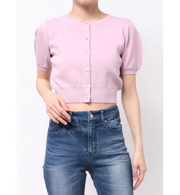 RESEXXY「クルーネックハーフスリーブニットカーデ」|カーディガン|