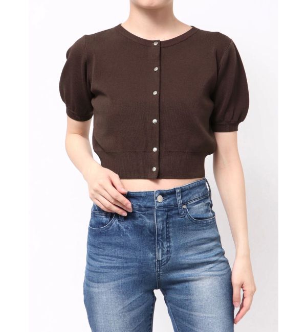 RESEXXY「クルーネックハーフスリーブニットカーデ」|カーディガン|