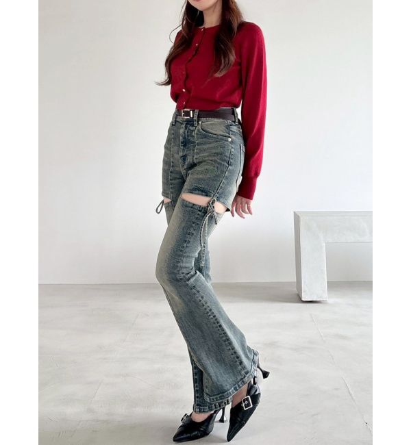 RESEXXY「クルーネックニットカーデ」|カーディガン|