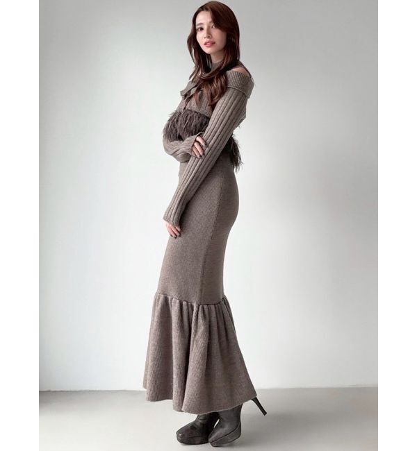 RESEXXY「フェザーヘムレイヤードニットワンピース」|ワンピース|