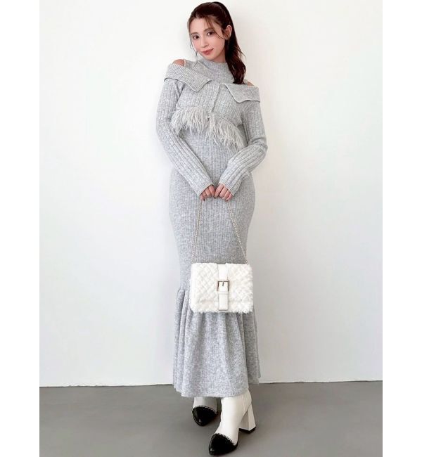 RESEXXY「フェザーヘムレイヤードニットワンピース」|ワンピース|