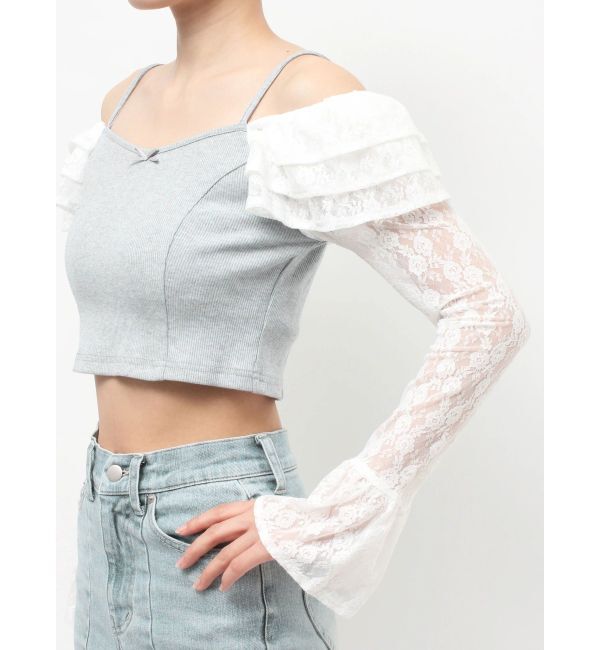 RESEXXY「スリーブレースリブカットトップス」|Tシャツ・カットソー|