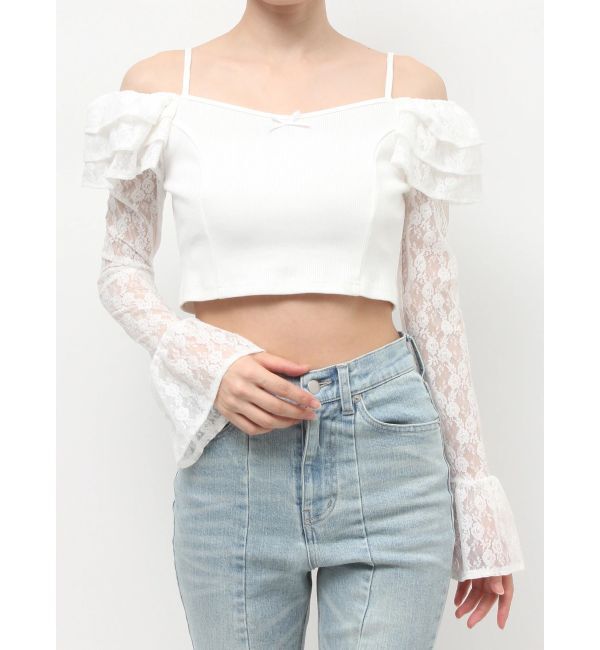 RESEXXY「スリーブレースリブカットトップス」|Tシャツ・カットソー|