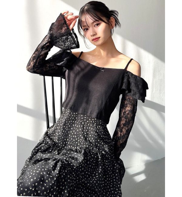 RESEXXY「スリーブレースリブカットトップス」|Tシャツ・カットソー|