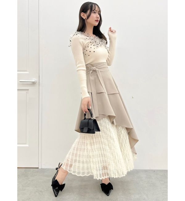 dazzlin「アシメティアードプリーツスカート」|スカート|