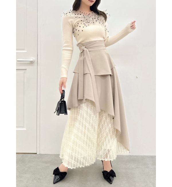 dazzlin「アシメティアードプリーツスカート」|スカート|