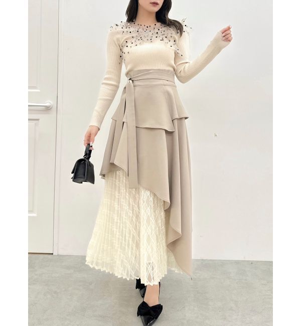 dazzlin「アシメティアードプリーツスカート」|スカート|