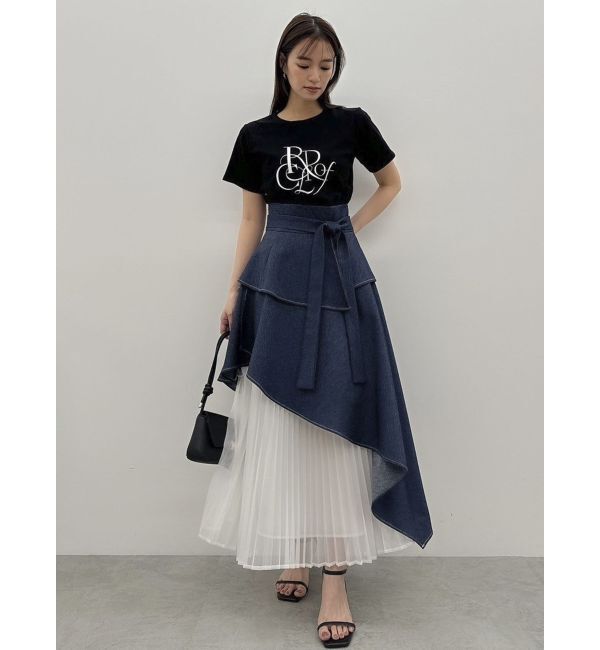 dazzlin「アシメティアードプリーツスカート」|スカート|