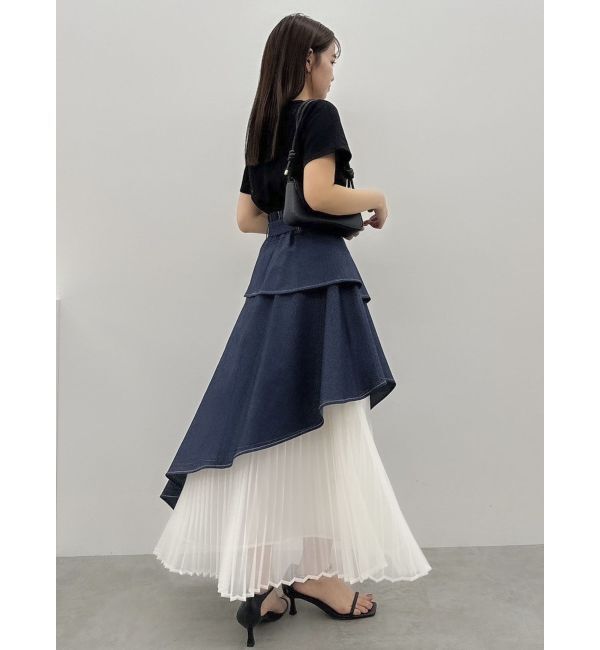 dazzlin「アシメティアードプリーツスカート」|スカート|