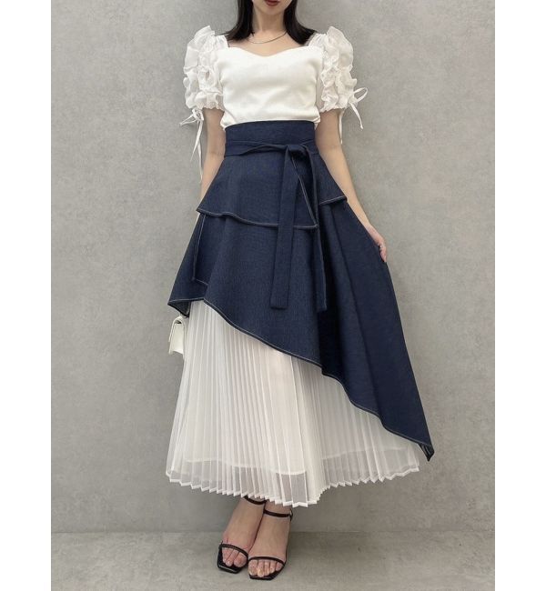 dazzlin「アシメティアードプリーツスカート」|スカート|