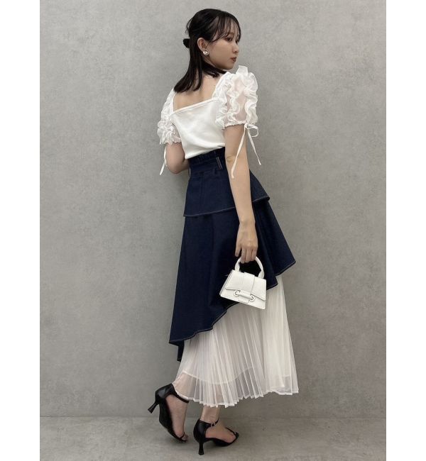 dazzlin「アシメティアードプリーツスカート」|スカート|