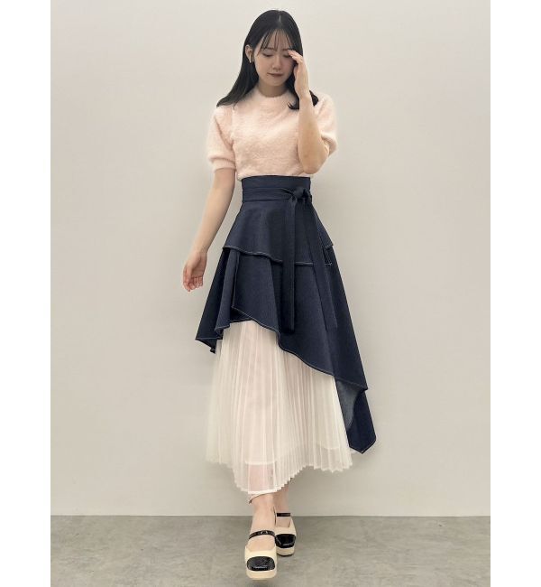 dazzlin「アシメティアードプリーツスカート」|スカート|