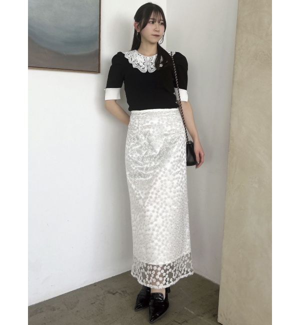 dazzlin「【藤井サチコラボ】マーガレットフラワータイトスカート」|スカート|