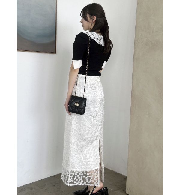 dazzlin「【藤井サチコラボ】マーガレットフラワータイトスカート」|スカート|