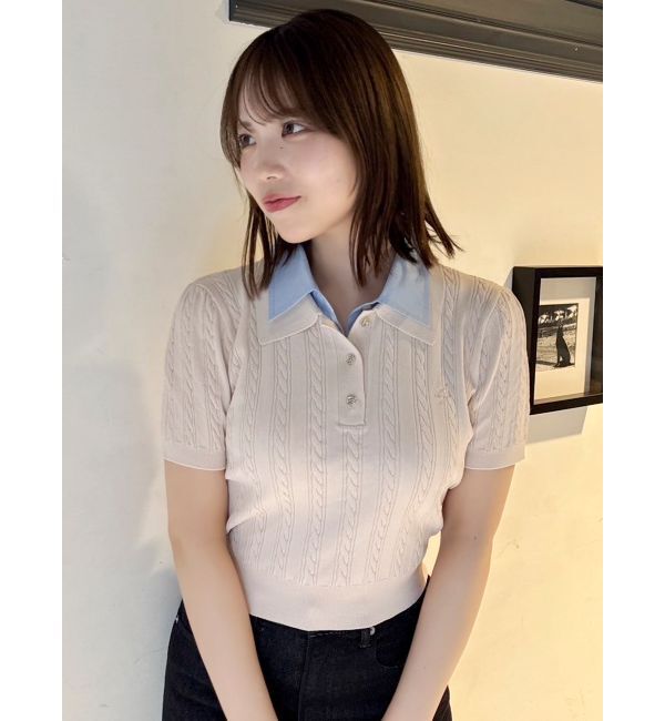 dazzlin「ダブルカラーケーブルレイヤードニット」|ニット・セーター|