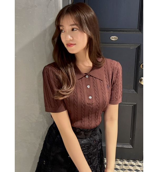 dazzlin「ダブルカラーケーブルレイヤードニット」|ニット・セーター|