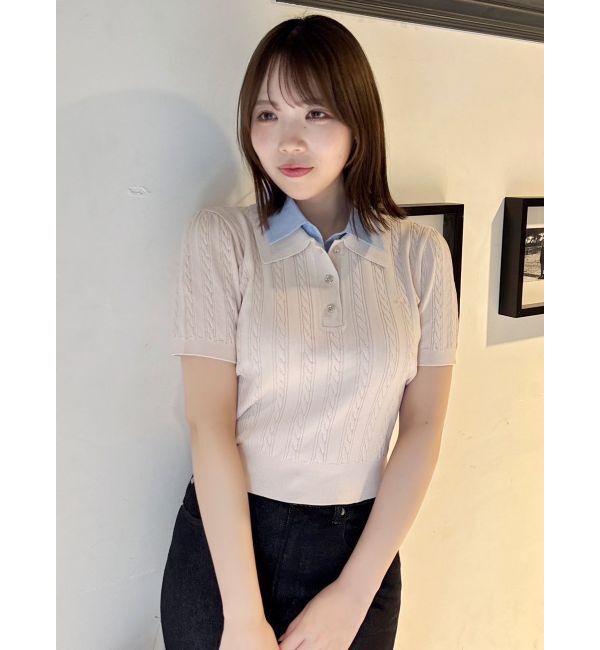 dazzlin「ダブルカラーケーブルレイヤードニット」|ニット・セーター|