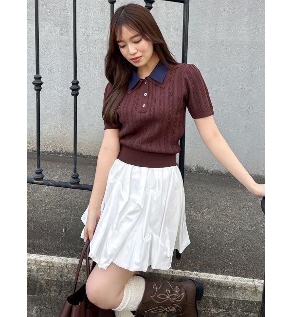 dazzlin「ダブルカラーケーブルレイヤードニット」|ニット・セーター|