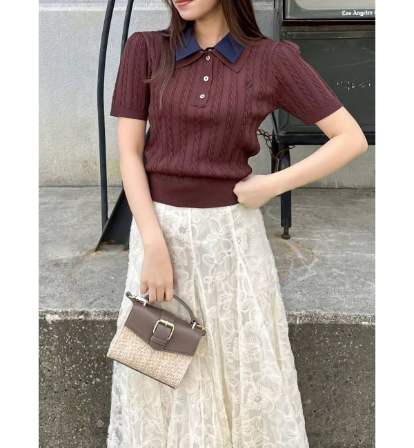 dazzlin「ダブルカラーケーブルレイヤードニット」|ニット・セーター|