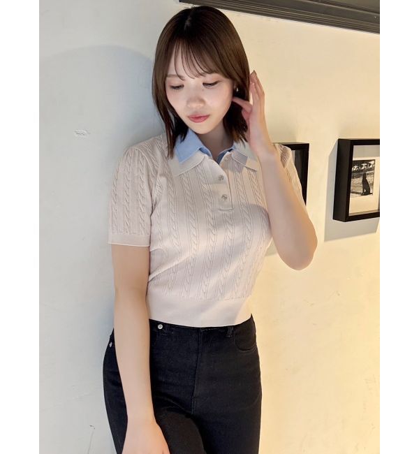 dazzlin「ダブルカラーケーブルレイヤードニット」|ニット・セーター|