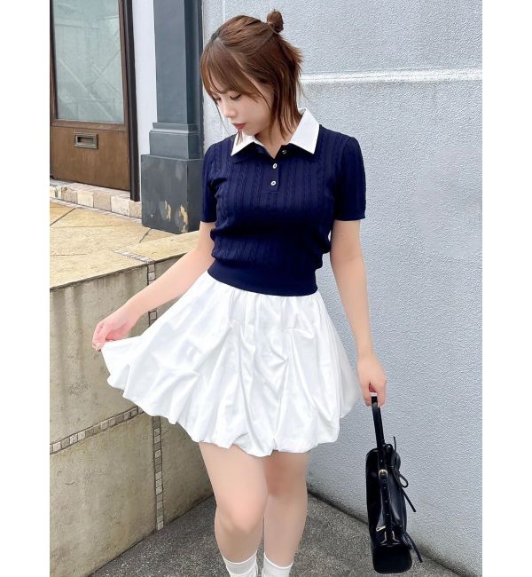 dazzlin「ダブルカラーケーブルレイヤードニット」|ニット・セーター|