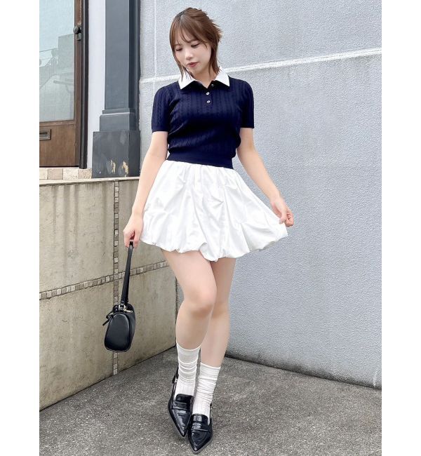 dazzlin「ダブルカラーケーブルレイヤードニット」|ニット・セーター|